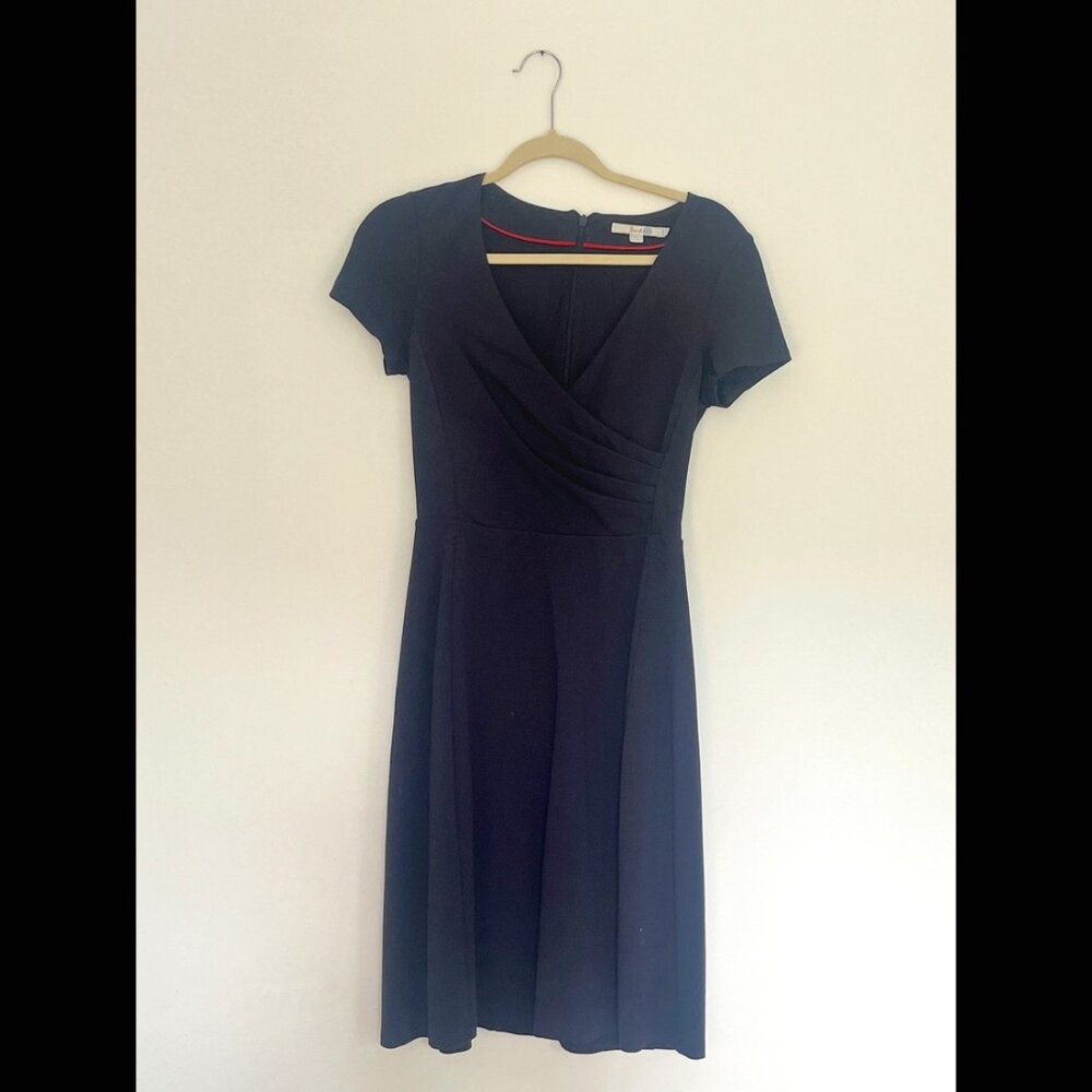 Boden Navy Blue Jersey Crossover Dress